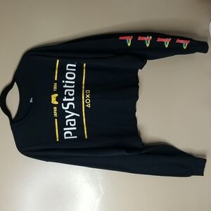 PLAYSTATION JAPAN 1994 WOMENS LS CROPPED TSHIRT IN BLACK SIZE 1X